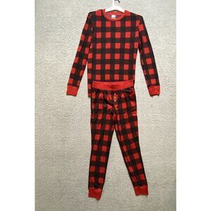 Stars Above Womens Red Plaid Thermal Pajama Set Size S Long Sleeve Shirt & Pants